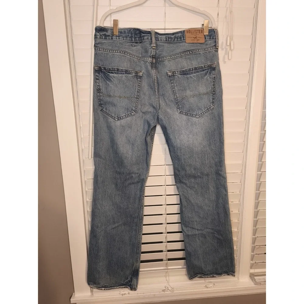 Hollister Jeans Mens 34X32 Blue The‎ Boot Distressed Bootcut Buttons Grunge Y2K
